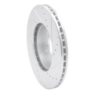 Acura CSX Brake Rotor (1) - Front Left - R1 Concepts - Drilled & Slotted - Silver - `98-`22